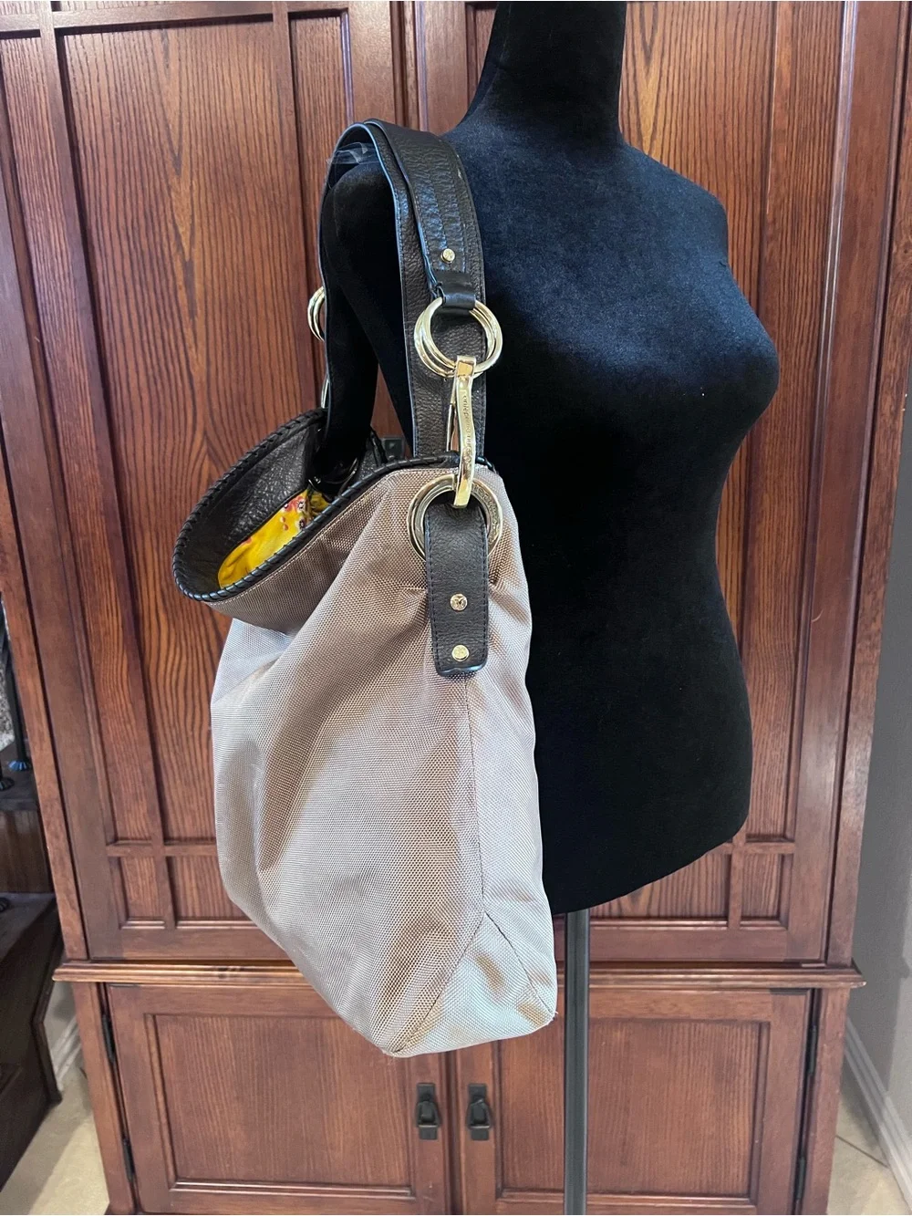 Anteprima Nueve Jean-Pierre Klifa Silver Nylon Hobo Bucket Shoulder Bag Floral